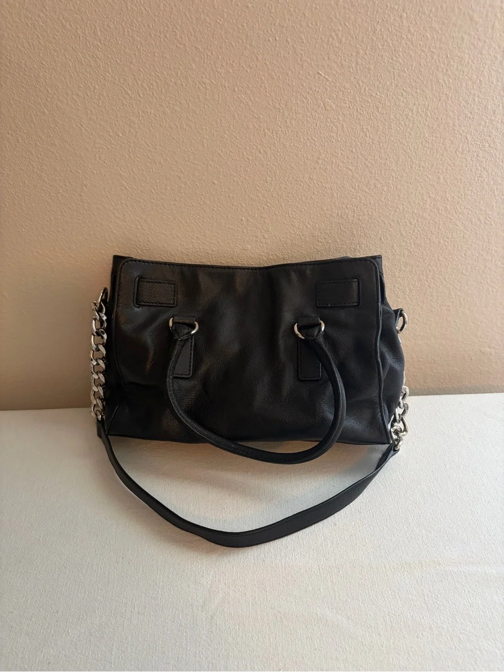 Michael Kors Black Leather  Bag with Chain Straps
